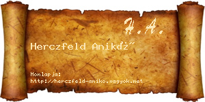 Herczfeld Anikó névjegykártya